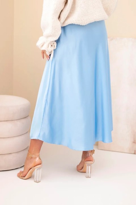 Spódnica damska wiskozowa rozkloszowana niebieska
