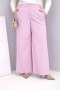 Spodnie damskie Plus Size z szeroką nogawką i wysokim stanem ciemny pudrowy róż
