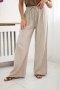 Spodnie muślinowe z szeroką nogawką beżowe