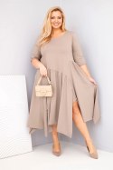 Sukienka damska bawełniana Plus Size z asymetrycznym dołem fango