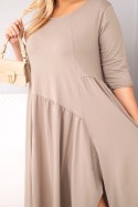 Sukienka damska bawełniana Plus Size z asymetrycznym dołem fango