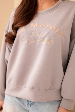 Bluza damska masełkowa z haftem o luźnym kroju fango