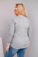 Bluzka damska Plus Size przecierana z napisem Love You More szara
