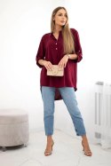 Bluzka z dłuższym tyłem bordowa