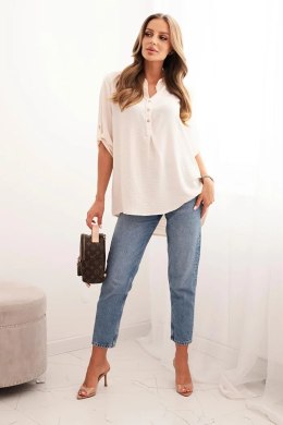 Bluzka z dłuższym tyłem jasno beżowa