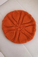 Czapka damska wełniana zimowa beret K414 pomarańczowa