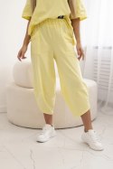 Komplet bawełniany bluzka + spodnie cytrynowy