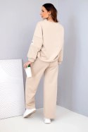 Komplet damski masełko bluza + spodnie beżowy
