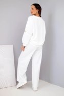 Komplet damski masełko bluza + spodnie biały