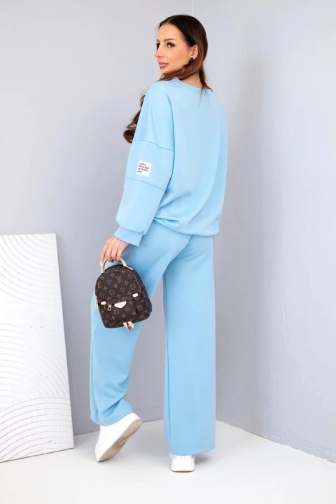 Komplet damski masełko bluza + spodnie niebieski