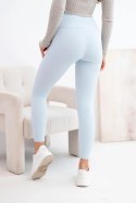 Legginsy damskie z wysokim stanem i elastycznym pasem niebieskie