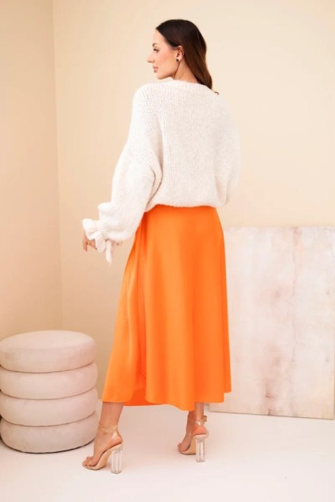 Spódnica damska wiskozowa rozkloszowana pomarańczowa