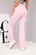 Spodnie damskie masełko z rozszerzaną nogawką jasno różowe
