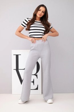 Spodnie damskie masełko z rozszerzaną nogawką szare