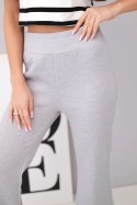 Spodnie damskie masełko z rozszerzaną nogawką szare