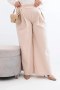 Spodnie damskie Plus Size z szerokimi nogawkami i plisowaniem beżowa