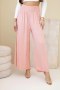 Spodnie damskie wiskozowe z elastycznym pasem morelowe