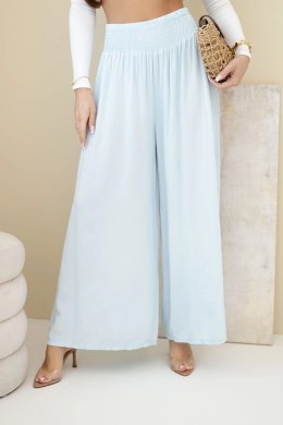 Spodnie damskie wiskozowe z elastycznym pasem niebieskie