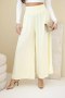 Spodnie damskie wiskozowe z elastycznym pasem żółte