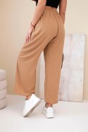 Spodnie z szeroką nogawką camelowe