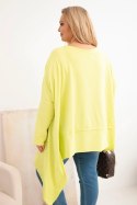 Tunika damska Plus Size z bawełny z asymetrycznym dołem jasno pistacjowa