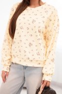 Bluza damska wiskozowa w drobne kwiatki z długim rękawem żółta