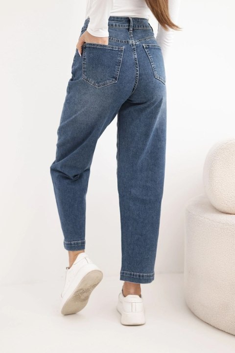 Jeansy Spodnie damskie jeansowe z szeroką nogawką i wysokim stanem M.Sara