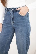 Jeansy Spodnie damskie jeansowe z szeroką nogawką i wysokim stanem M.Sara