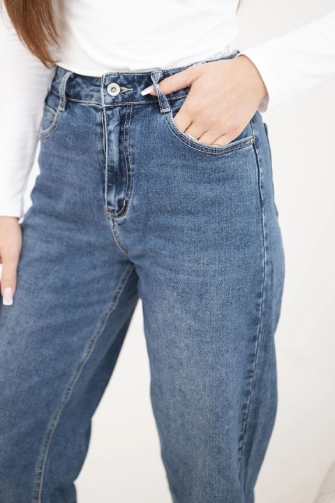 Jeansy Spodnie damskie jeansowe z szeroką nogawką i wysokim stanem M.Sara