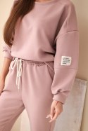 Komplet bluza + spodnie masełko ciemny różowy
