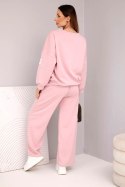 Komplet damski masełko bluza + spodnie ciemny pudrowy róż