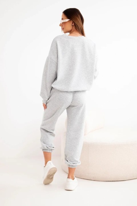 Komplet damski masełko z wycięciem w kształcie serca szary