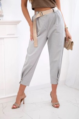 Spodnie Summer Punto z zapięciem na nogawkach szare