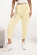 Spodnie Summer Punto z zapięciem na nogawkach żółte