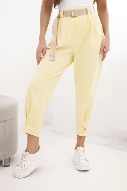 Spodnie Summer Punto z zapięciem na nogawkach żółte