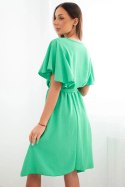 Sukienka z przekładanym dekoltem jasno zielona
