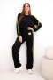 Komplet dresowy damski Masełko z lampasami i luźną bluzą czarny