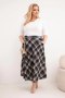 Spódnica damska Plus Size w kratę z szerokim dołem czarna