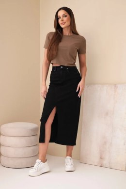 Spódnica jeansowa damska midi z wysokim stanem