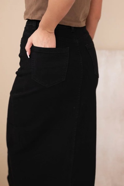 Spódnica jeansowa damska midi z wysokim stanem