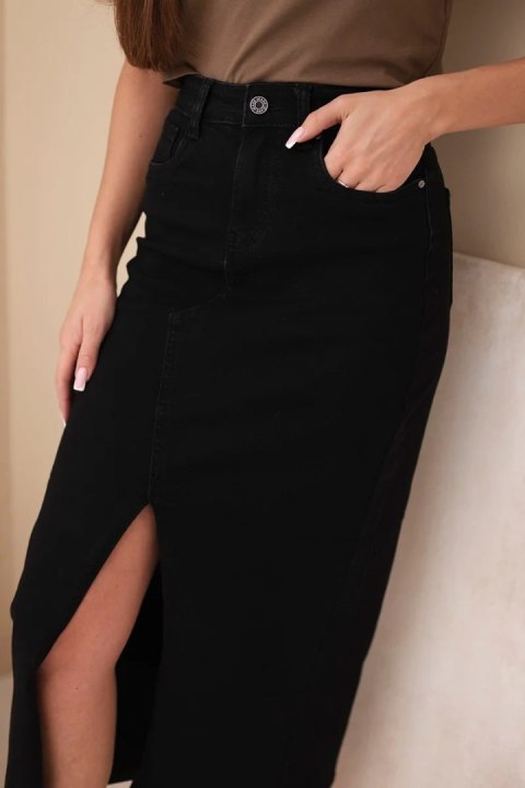 Spódnica jeansowa damska midi z wysokim stanem