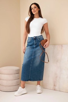 Spódnica jeansowa midi M.Sara z wysoki stanem