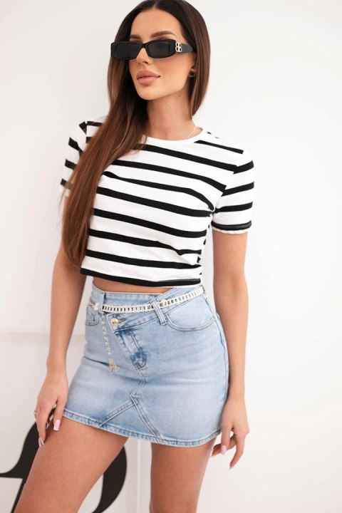 Spódnica jeansowa mini M.Sara z łańcuszkiem