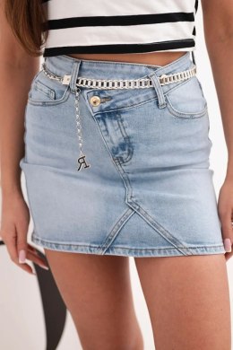 Spódnica jeansowa mini M.Sara z łańcuszkiem
