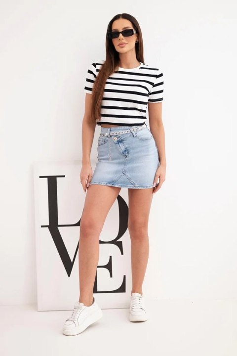 Spódnica jeansowa mini M.Sara z łańcuszkiem