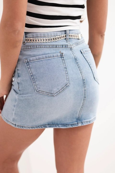 Spódnica jeansowa mini M.Sara z łańcuszkiem