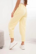 Spodnie Summer Punto z zapięciem na nogawkach żółte