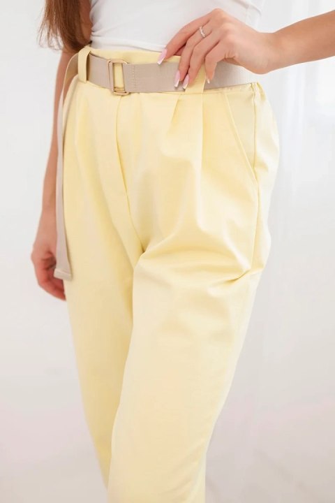 Spodnie Summer Punto z zapięciem na nogawkach żółte