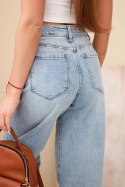 Spodnie damskie skater z wysokim stanem jeansowe
