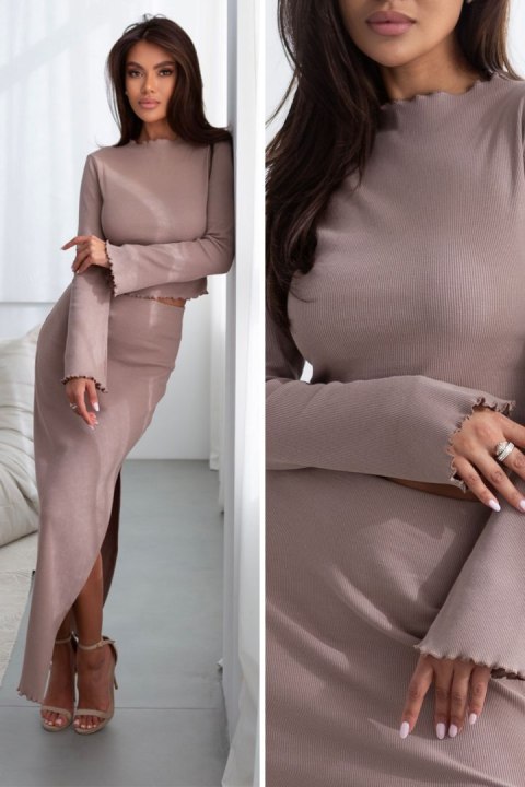 Komplet GAIA bluzka i spódnica z rozcięciem